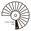 ikona schodów kręconych standardowych od 110 cm do 150 cm
